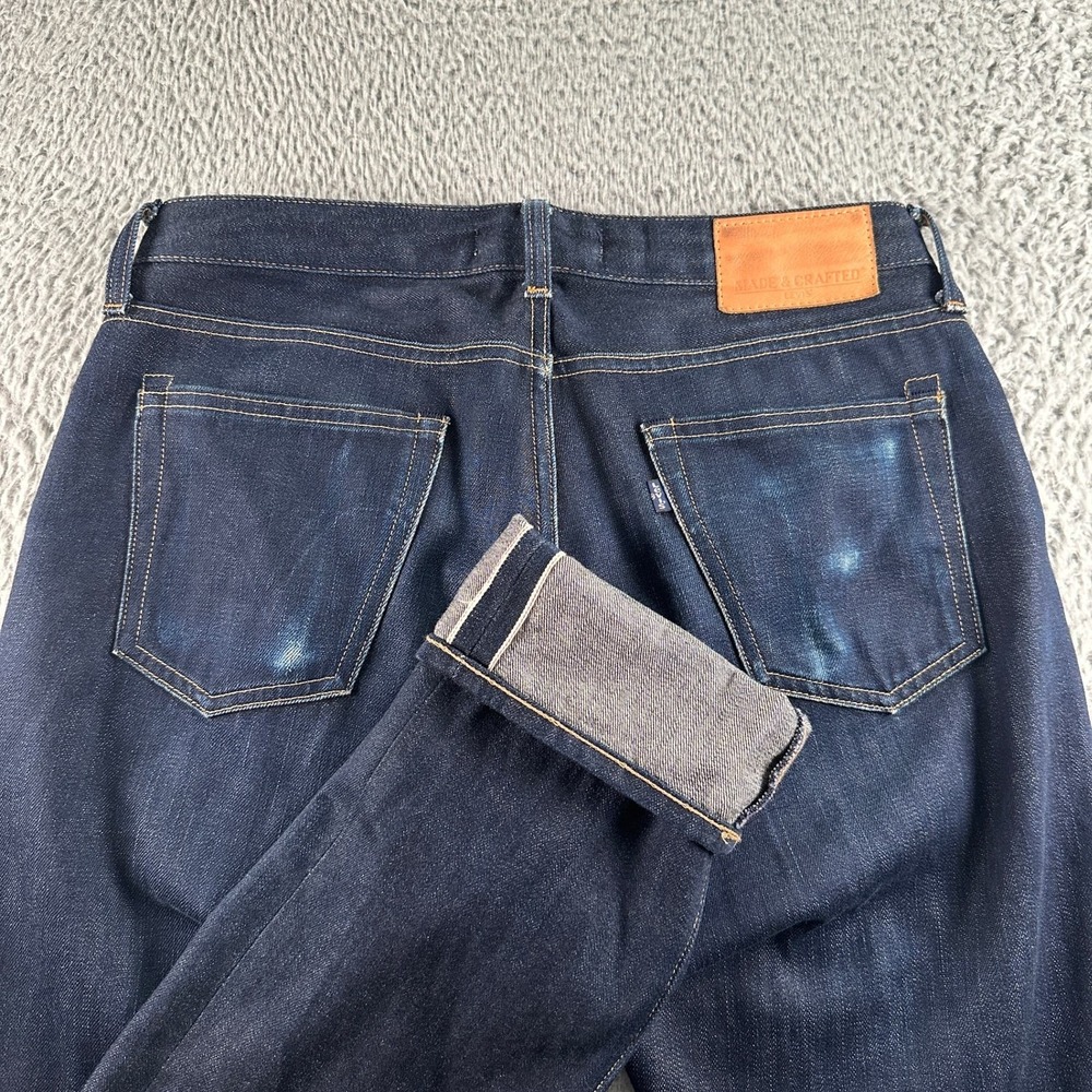 Levis Made & Crafted Jeans Mens W30 L34 Tack Slim Selvedge Dark Indigo Cotton